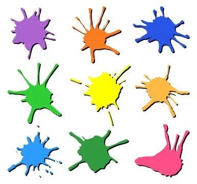 Colorful splashes of paint Stock Illustration