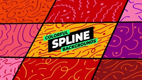 Colorful Spline Backgrounds Stock After Effects