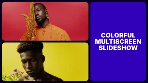 Colorful Split Screen Slideshow Stock After Effects