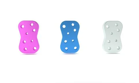 Colorful Sponge with bubbles icon isolated on white background. Wisp of bas.. Stock Illustration