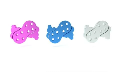 Colorful Sponge with bubbles icon isolated on white background. Wisp of bas.. Stock Illustration