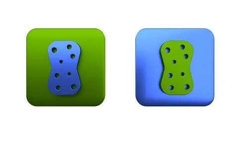 Colorful Sponge with bubbles icon isolated on white background. Wisp of bas.. Stock Illustration