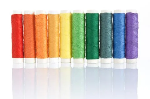 Colorful spools threads Stock Photos