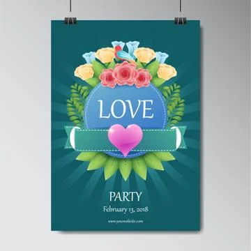 Colorful spring event poster Stock Illustration