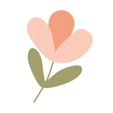 Colorful spring Flower. Vector Flat Cartoon illustration Isolated on White. B Stock Illustration