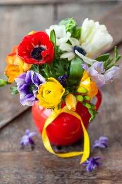 Colorful spring flowers Stock Photos