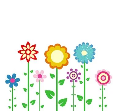Colorful spring flowers vector illustration Stock Illustration