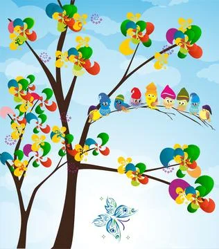 Colorful spring, Stock Illustration