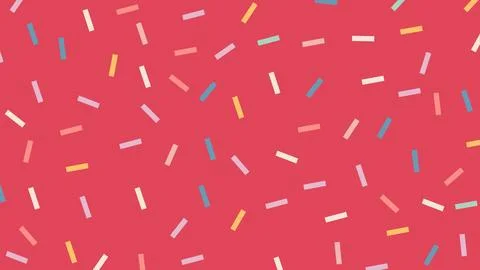 Colorful sprinkle lines on red background Stock Illustration