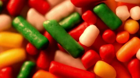 Colorful Sprinkles Close Up HD Stock Footage 73128354