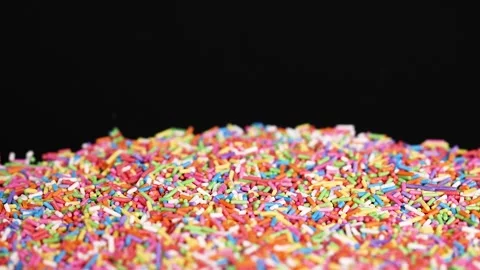 Colorful Sprinkles Falling in Slow Motion Stock Footage 313707392
