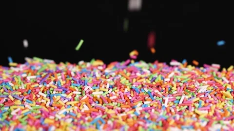 Colorful Sprinkles Falling in Slow Motion Stock Footage 313707417