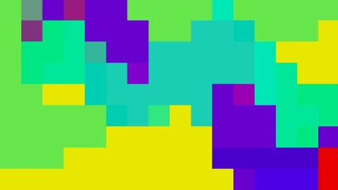 Colorful square 8 bit pixel background, pixel cube Stock Footage 135534099