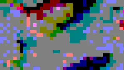 Colorful square 8 bit pixel background, pixel cube Stock Footage 136959375