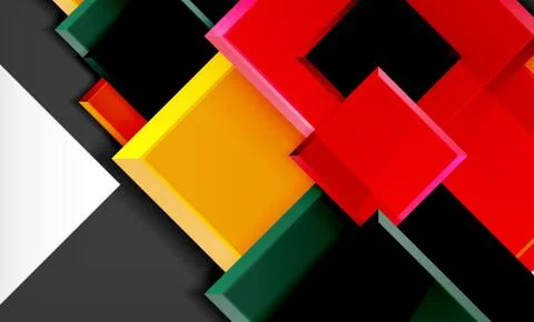 Colorful square and rectangle blocks background Illustrazione stock
