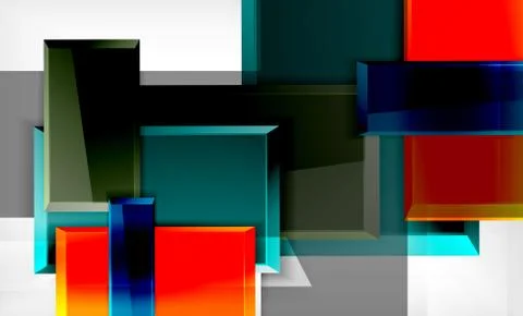 Colorful square and rectangle blocks background Stockillustratie
