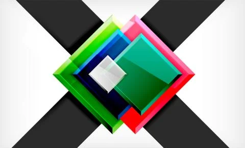 Colorful square and rectangle blocks background Illustrazione stock