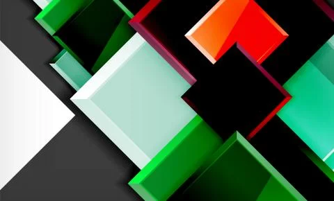 Colorful square and rectangle blocks background Illustrazione stock