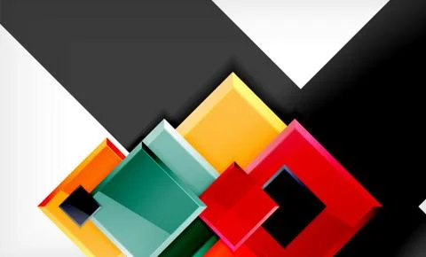 Colorful square and rectangle blocks background Stockillustratie