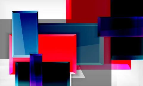 Colorful square and rectangle blocks background Stockillustratie