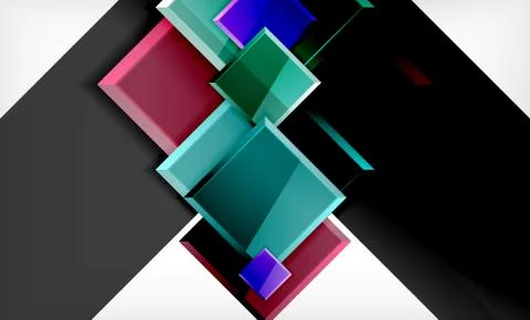 Colorful square and rectangle blocks background Illustrazione stock