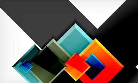 Colorful square and rectangle blocks background Illustrazione stock