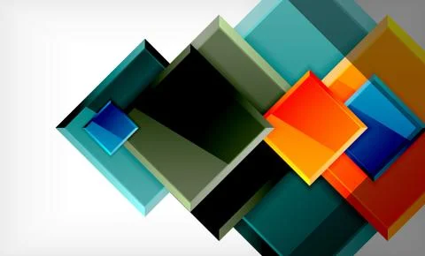 Colorful square and rectangle blocks background Stock Illustration
