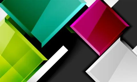 Colorful square and rectangle blocks background Illustrazione stock