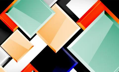 Colorful square and rectangle blocks background Illustrazione stock