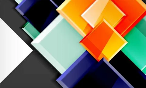 Colorful square and rectangle blocks background Stock Illustration