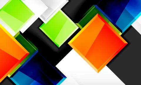 Colorful square and rectangle blocks background Illustrazione stock
