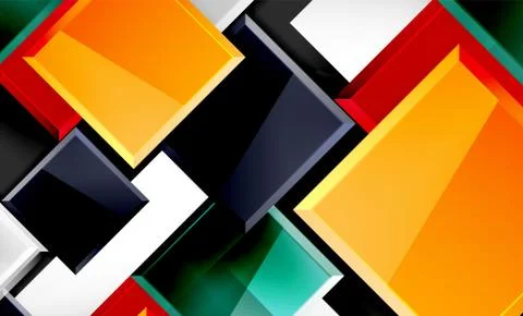 Colorful square and rectangle blocks background Stock Illustration