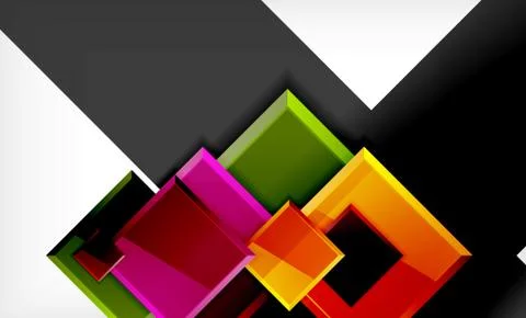Colorful square and rectangle blocks background Stockillustratie