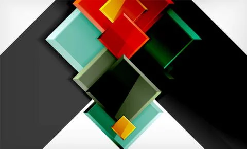 Colorful square and rectangle blocks background Illustrazione stock