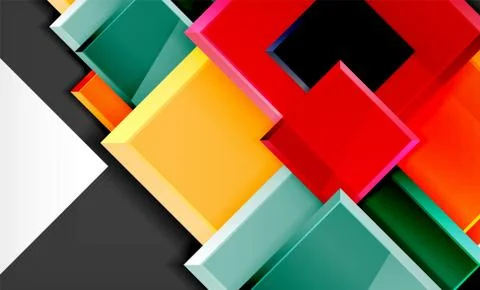 Colorful square and rectangle blocks background Illustrazione stock