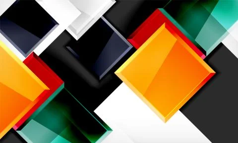 Colorful square and rectangle blocks background Illustrazione stock