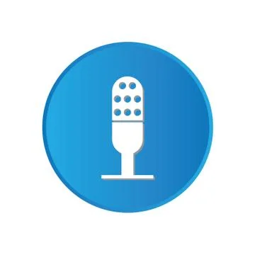 Colorful square buttons for website or app - microphone Stock Illustration