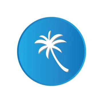 Colorful square buttons for website or app - palm tree Stock Illustration
