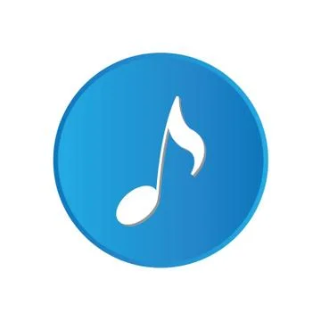 Colorful square buttons for website or app - musical note Stock Illustration