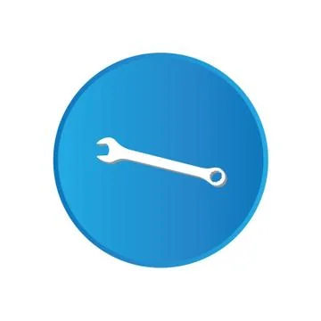 Colorful square buttons for website or app spanner Stock Illustration