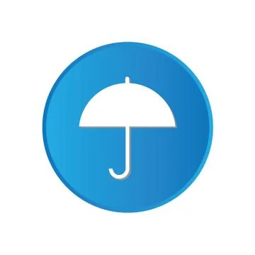 Colorful square buttons for website or app - umbrella Stock Illustration
