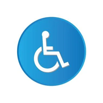 Colorful square buttons for website or app - wheelchair Stock Illustration