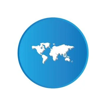 Colorful square buttons for website or app - world map イラスト素材