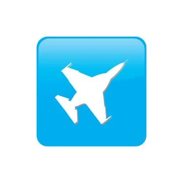 Colorful square buttons for website or app - fighter jet Stock Illustration