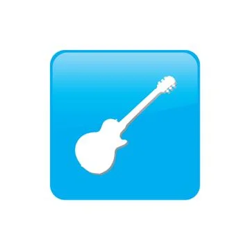 Colorful square buttons for website or app - guitar イラスト素材