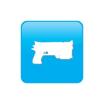 Colorful square buttons for website or app - gun イラスト素材