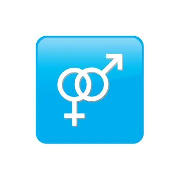 Colorful square buttons for website or app - male and female symbol Stock Illustration