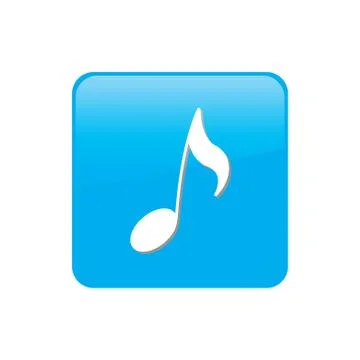 Colorful square buttons for website or app - musical note Stock Illustration