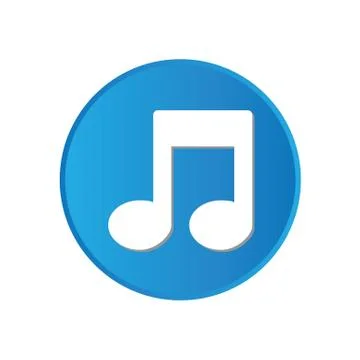 Colorful square buttons for website or app - musical note Stock Illustration