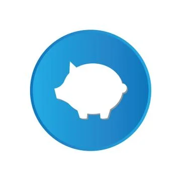 Colorful square buttons for website or app - pig Stock Illustration
